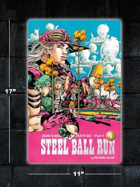 Jojo's Bizarre Adventure Steel Ball Run 4 manga poster - 11x17 wall art print